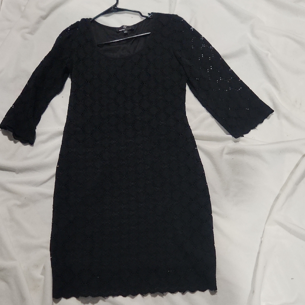 Ronni Nicole Elegant Black Lace Long Sleeve Dress